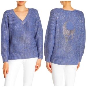 SKULL Cashmere Sora Skull Print Metallic Sw